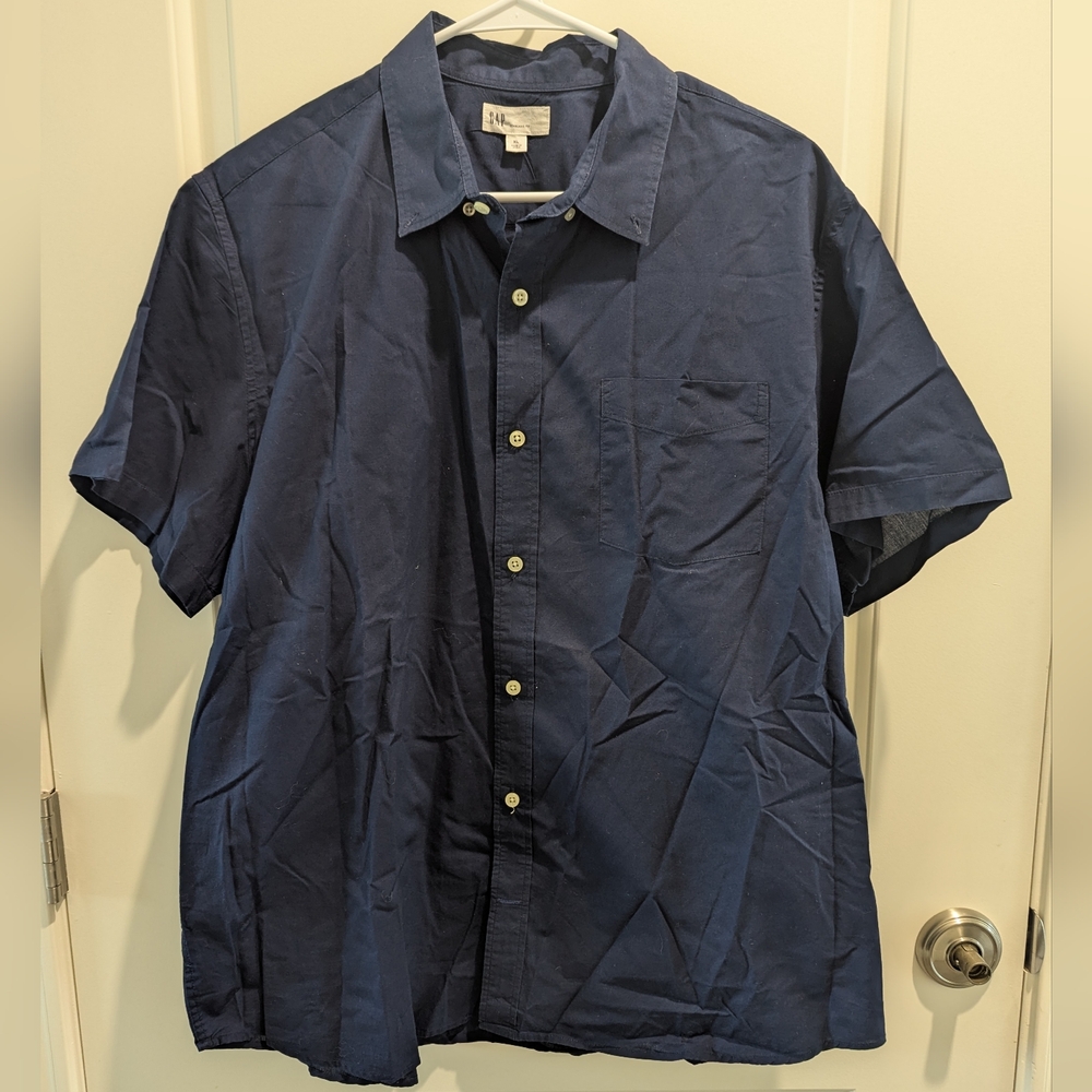 H&M Blue Casual Button Down Shirt Lightweight